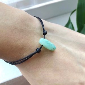Amazonite Quartz Pendant Slip Knot Bracelet